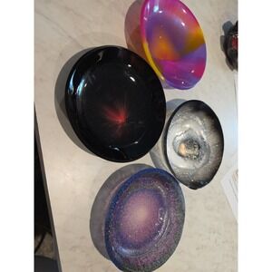 Handmade Resin Celestial 7 Inch Bowl. Purple And‎ Green Sparkly Bowl Is 6 Inches